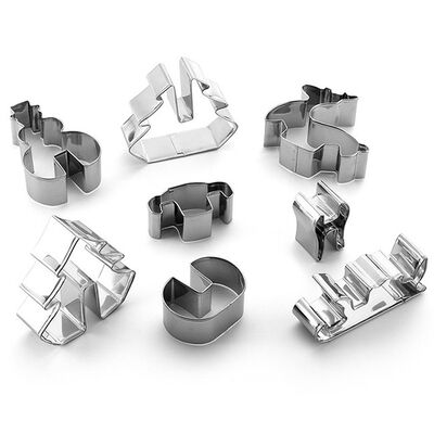 DIY الفولاذ المقاوم للصدأ سلسلة عيد الميلاد كوكي القاطع 3D مجموعة قوالب البسكويت