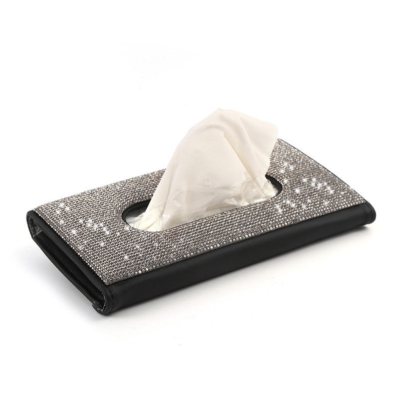 الماس بو الجلود سيارة قناع مناديل مربع حامل مناديل للسيارة