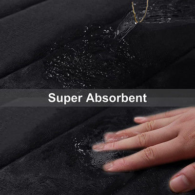 ماتس حمام رغوة الذاكرة لينة المطاط الأسود غير ماصة للانزلاق