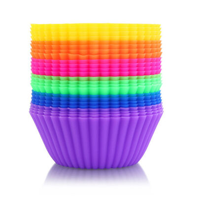 قوالب الكيك غير اللاصقة بطانات كب كيك من السيليكون قابلة لإعادة الاستخدام