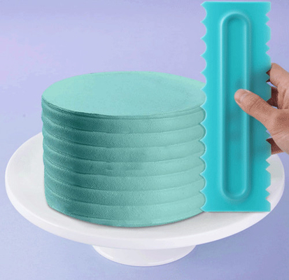 مجموعة كاشطات الكيك مكشطة سن منشار البلاستيك أداة تلميع كعكة زبدة كريم DIY