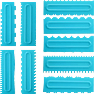 مجموعة كاشطات الكيك مكشطة سن منشار البلاستيك أداة تلميع كعكة زبدة كريم DIY