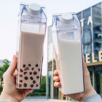 500 مل مربع بلاستيك مخصص أكواب الشرب الحليب الكرتون زجاجة ماء مانعة للتسرب