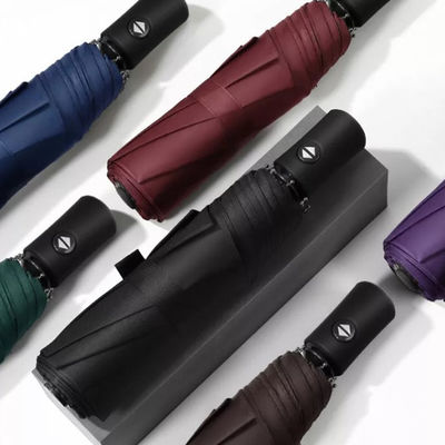 Windproof Houseware Products Plastic Automatic Open 3 مظلة قابلة للطي مع الشعار