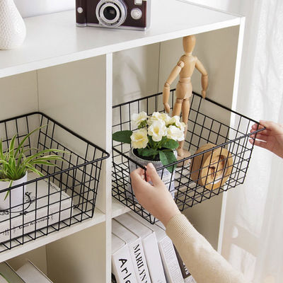 سلال تخزين الأسلاك المعدنية سلال تخزين منظمة مع مقابض