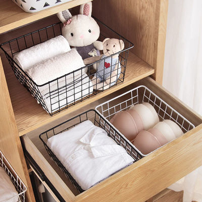 سلال تخزين الأسلاك المعدنية سلال تخزين منظمة مع مقابض