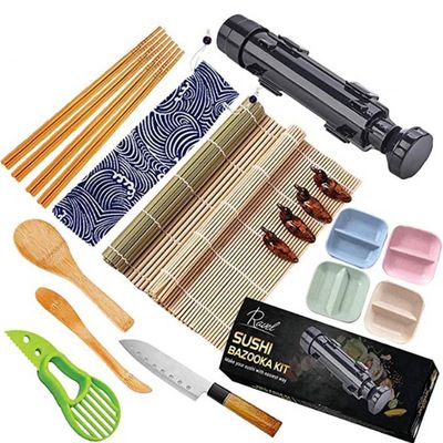 مجموعة صنع السوشي الكل في واحد صانع بازوكا السوشي DIY آلة لف السوشي
